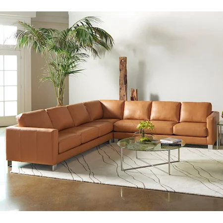 Contemporary Corner Sectional with Metal Legs